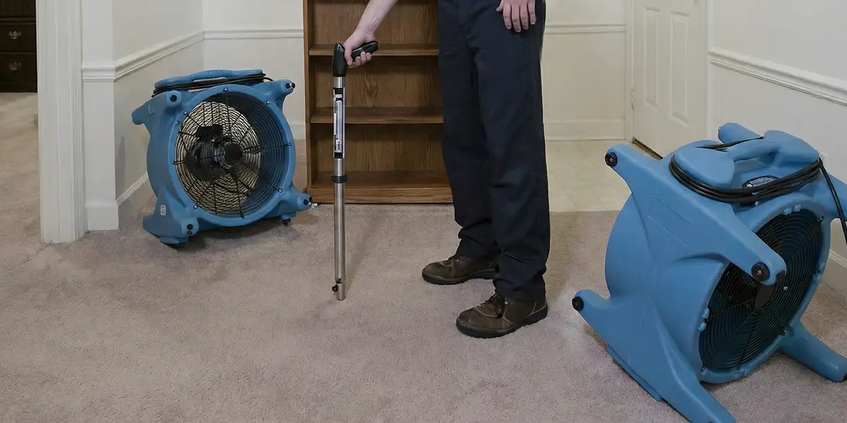 emergency water removal equipment deployed to dry a flooded residential interior in Memphis, TN