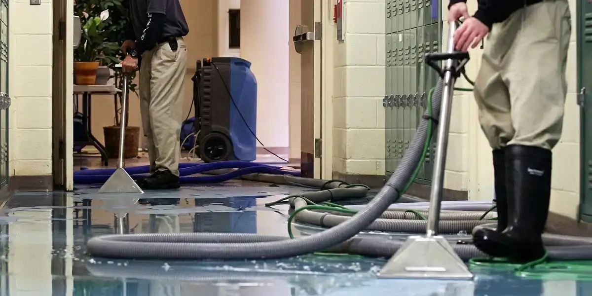 water damage restoration technicians performing professional water extraction inside a property in Memphis, TN